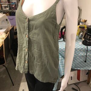 Green Button-Up Women's Top